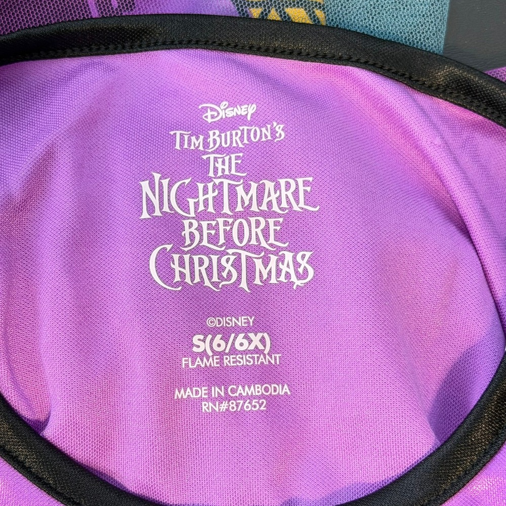 Disney Nightmare Before Christmas Jack Sally Nightgown Dress Girls S 6 6X Purple - Picture 6 of 6